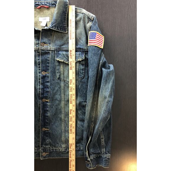 Mid 2000's Custom Patched Mens XL Denim Jacket 100% Cotton Kenkojuku, USA Flag - Picture 12 of 12